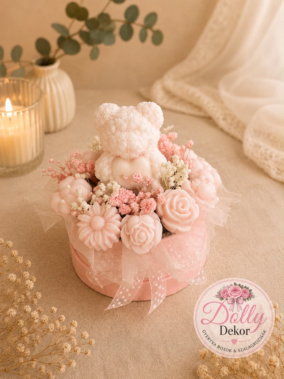 Teddy Love Waxflower Box 🧸💗